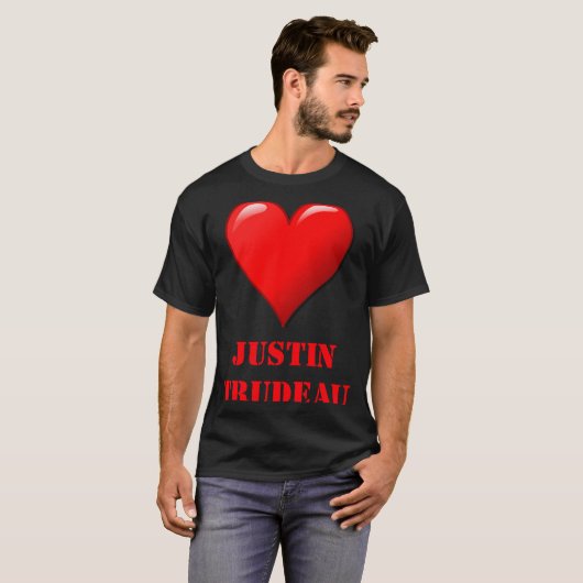Justin Trudeau Cute Red Heart Love Red White Cool T-Shirt (Vorne ganz)
