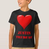 Justin Trudeau Cute Red Heart Love Red White Cool T-Shirt (Vorderseite)