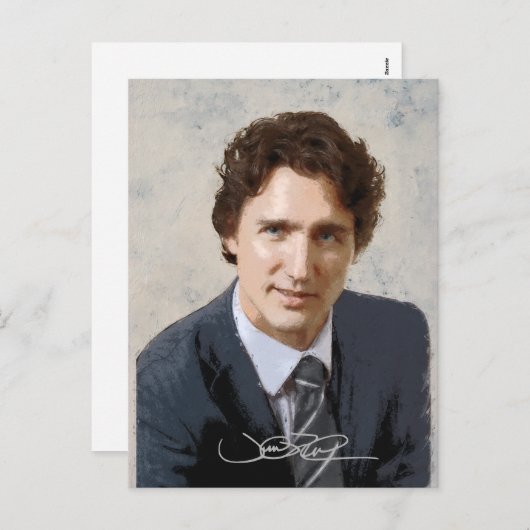 Justin Trudeau Feiertagspostkarte (Vorne/Hinten)