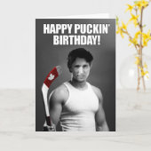 Justin Trudeau: Glücklicher Puckin Geburtstag Karte (Gelbe Blume)