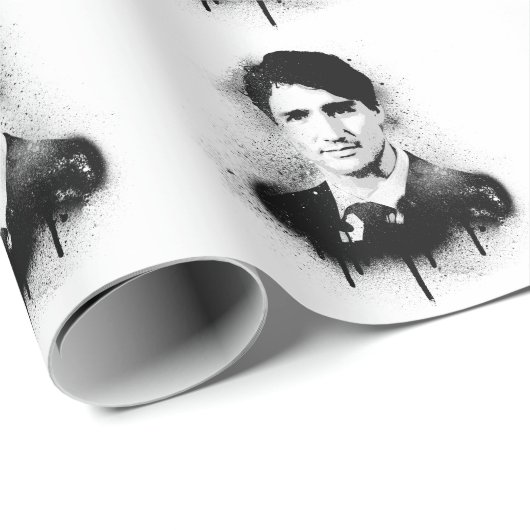 Justin Trudeau Graffiti Art Geschenkpapier (Rolleneckpunkt)