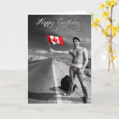 Justin Trudeau: Happy Birthday aus Kanada Karte (Gelbe Blume)