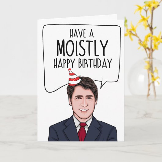 JUSTIN TRUDEAU: Herzlich willkommen Karte (Gelbe Blume)