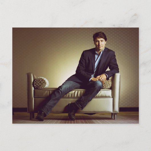 Justin Trudeau in Jeans 2014 Postkarte (Vorderseite)