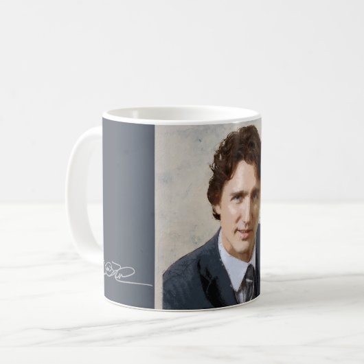 Justin Trudeau Kaffeetasse (Vorderseite Links)