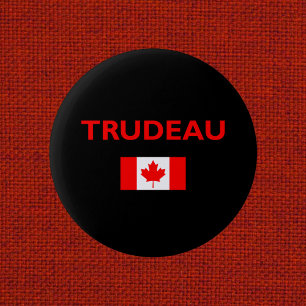 Justin Trudeau Kanada Kanadische Flagge Dunkel Button