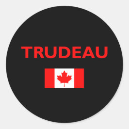 Justin Trudeau Kanada Kanadische Flagge Dunkel Runder Aufkleber
