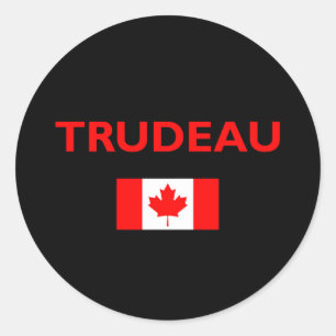 Justin Trudeau Kanada Kanadische Flagge Dunkel Runder Aufkleber