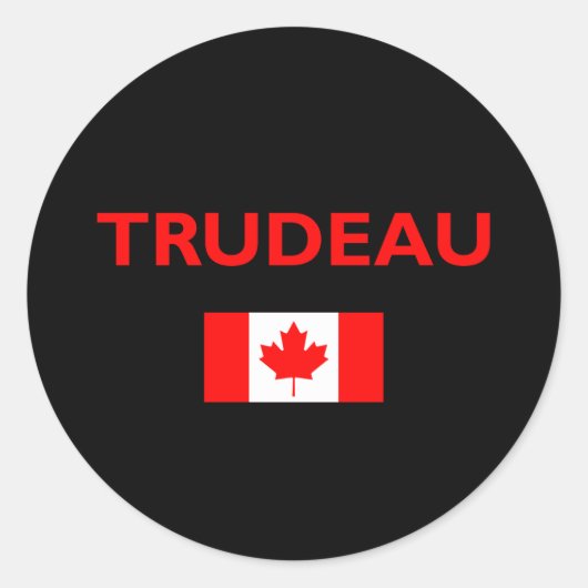 Justin Trudeau Kanada Kanadische Flagge Dunkel Runder Aufkleber (Vorderseite)
