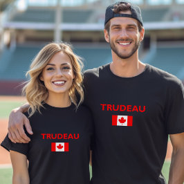 Justin Trudeau Kanada Kanadische Flagge Dunkel T-Shirt