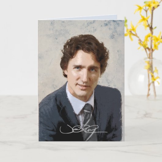 Justin Trudeau Karte (Gelbe Blume)