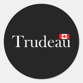 Justin Trudeau Offizielle kanadische Flagge dunkle Runder Aufkleber