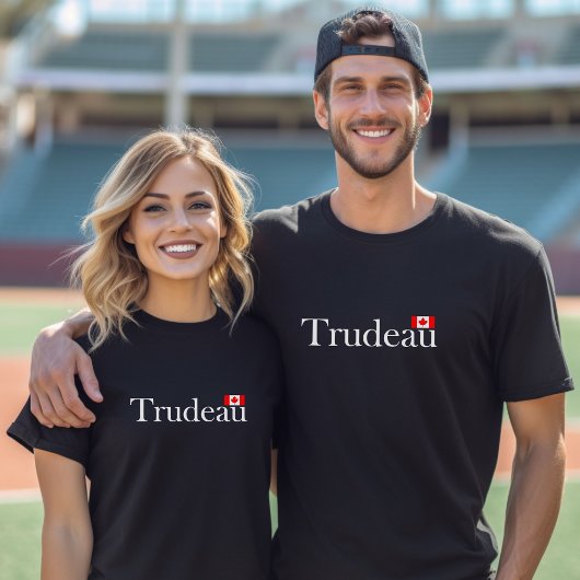Justin Trudeau Offizielle kanadische Flagge dunkle T-Shirt