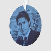 Justin Trudeau Portrait 2014 in blau Ornament (Vorderseite)