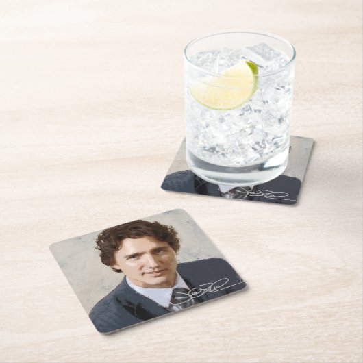 Justin Trudeau Rechteckiger Pappuntersetzer (Vor Ort)