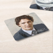 Justin Trudeau Rechteckiger Pappuntersetzer (angewinkelt)
