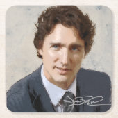 Justin Trudeau Rechteckiger Pappuntersetzer (Vorderseite)