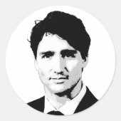 Justin Trudeau Runder Aufkleber (Vorderseite)