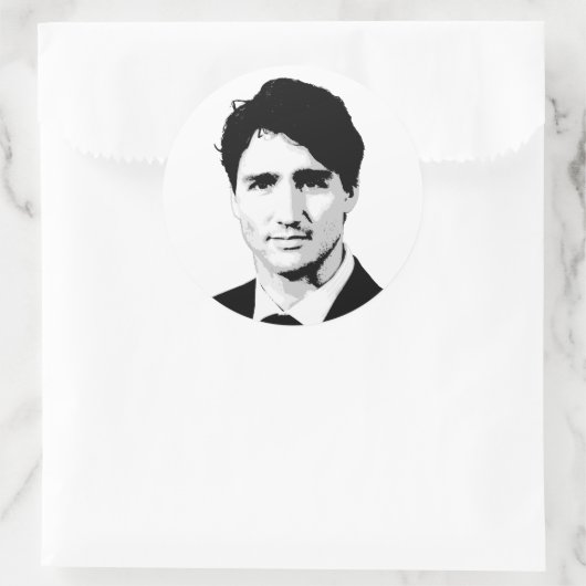 Justin Trudeau Runder Aufkleber (Tasche)
