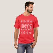 Justin - Ugly Christmas Sweater Family Boys T-Shirt (Vorne ganz)