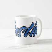 Justin Vorname Name blue Tasse Kaffeetasse (VorderseiteRechts)
