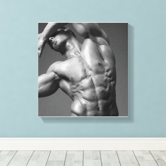 Justin Woltering Bodybuilder Picture Wrap Leinwanddruck (Insitu (Holzboden))