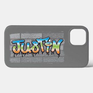 Justin Your Name graffiti Logo Brick Wall Paint Case-Mate iPhone Hülle