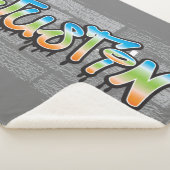 Justin your name graffiti logo Brick Wall Paint Sherpadecke (3/4)