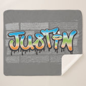 Justin your name graffiti logo Brick Wall Paint Sherpadecke (Vorderseite (Horizontal))