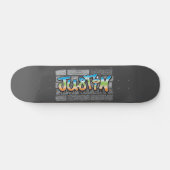 Justin your name graffiti logo Brick Wall Paint Skateboard