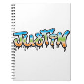 Justin Your Name graffiti Notizblock (Vorderseite)