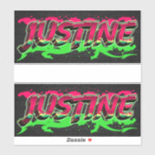 Justine Vorname Name Graffiti Aufkleber Sticker (Blatt)