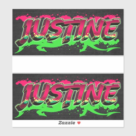 Justine Vorname Name Graffiti Aufkleber Sticker (Blatt)