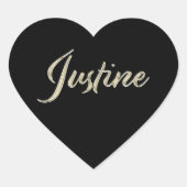 Justine white gold Handwriting Aufkleber Herz (Vorderseite)