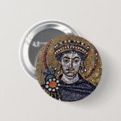 Justinian I, Chor-Mosaiken A Sans Vitale (Ravenna) Button (Vorne & Hinten)