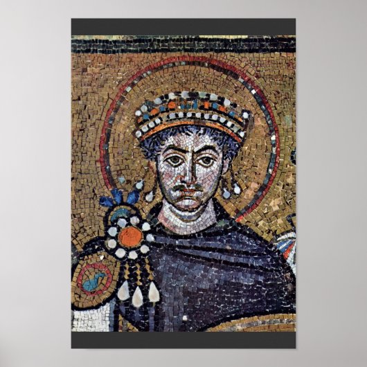 Justinian I., San Vitale (Ravenna) Choir Mosaics A Poster (Vorne)