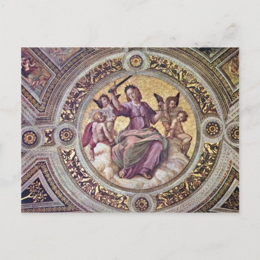 Justitia Tondo von Raffael (beste Qualität) Postkarte (Vorderseite)
