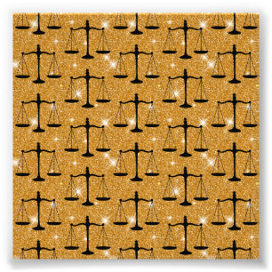 Justitsymbol Balanced Scales Golden Glitzer Fotodruck