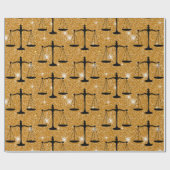 Justitsymbol Balanced Scales Golden Glitzer Geschenkpapier (Flach)