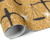 Justitsymbol Balanced Scales Golden Glitzer Geschenkpapier (Rolleneckpunkt)