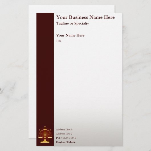 Justiz Briefpapier (Vorne/Hinten)