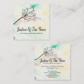 *~* JUSTIZ DER FRIEDENSFRIEDEN - Blume der Schwarz Quadratische Visitenkarte (Vorne/Hinten)