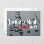 Justiz ist Blind Postkarte (Vorne/Hinten)