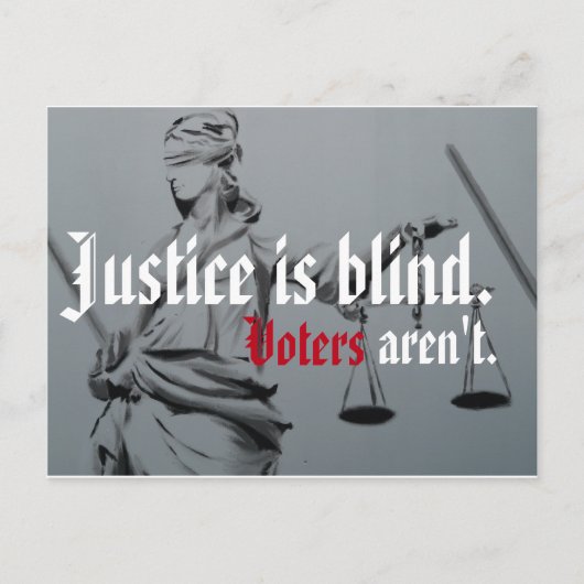 Justiz ist Blind Postkarte (Vorderseite)