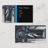 JUSTIZ JURISTISCHES BÜRO, ATTORNEY Blue Black Mono Visitenkarte (Vorne/Hinten)