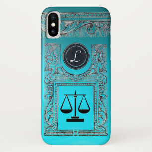 JUSTIZ JURISTISCHES BÜRO, ATTORNEY Monogram blau iPhone X Hülle