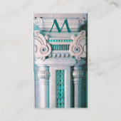 JUSTIZ JURISTISCHES BÜRO, ATTORNEY Monogram Blue W Visitenkarte (Rückseite)