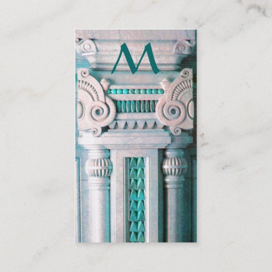 JUSTIZ JURISTISCHES BÜRO, ATTORNEY Monogram Blue W Visitenkarte (Rückseite)