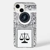 JUSTIZ JURISTISCHES BÜRO,ATTORNEY Monogram Schwarz Case-Mate iPhone Hülle (Rückseite)