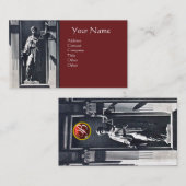 JUSTIZ, JUSTIZ, ATTORNEY Red Ruby Monogram Visitenkarte (Vorne/Hinten)